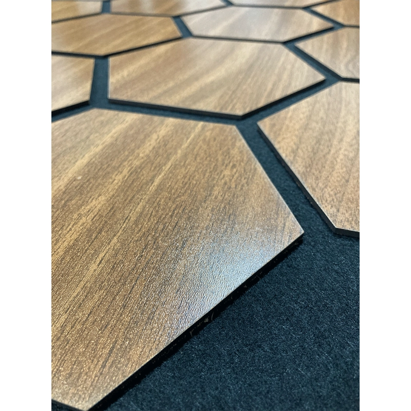 Акустичен панел Тъмен орех - Пчелна пита 78х64см