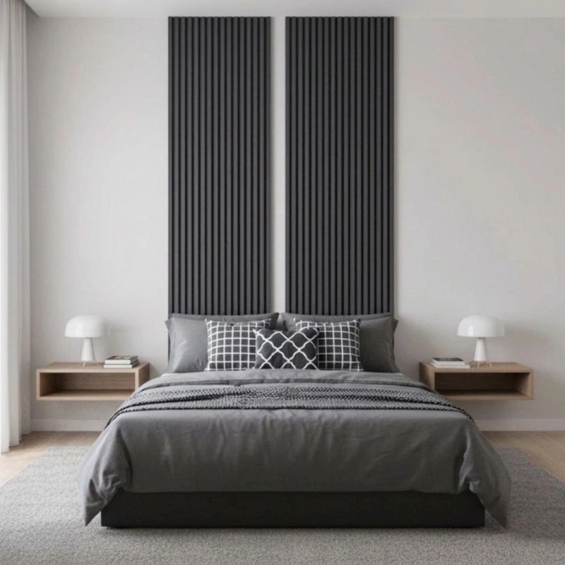 Акустичен панел от MDF 60x275см Антрацит + ПОДАРЪК: Монтажно лепило