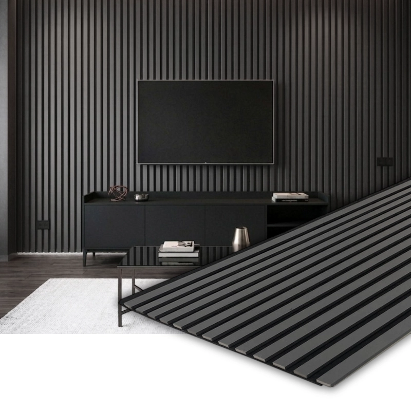 Акустичен панел от MDF 60x275см Антрацит + ПОДАРЪК: Лепило