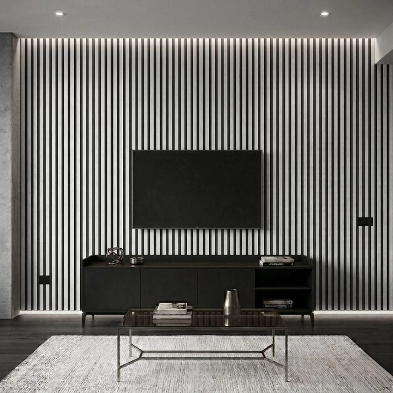 Акустичен панел от MDF 60x275см Бял + ПОДАРЪК: Монтажно лепило