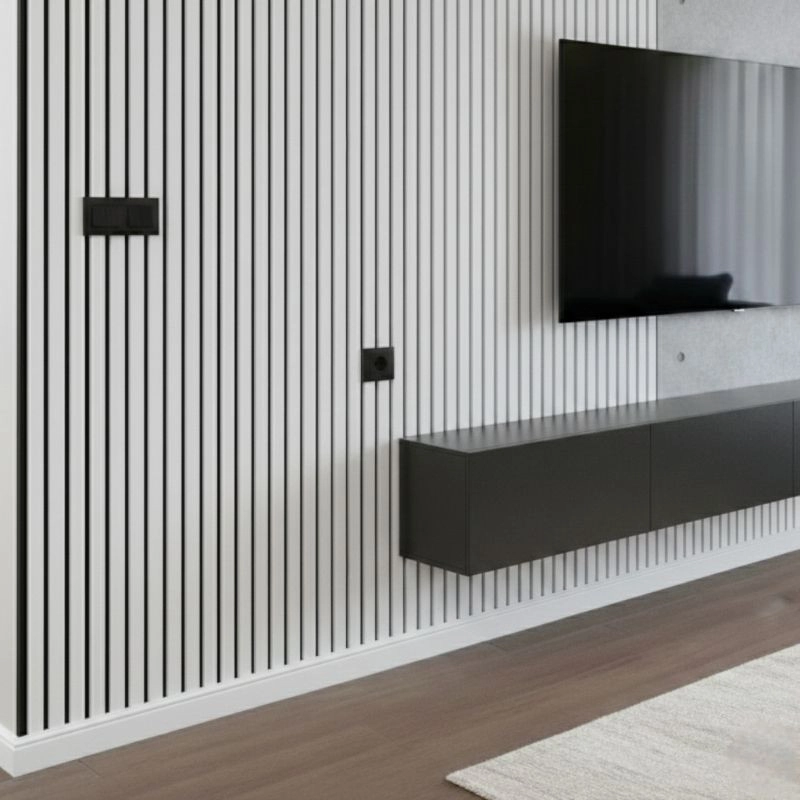 Акустичен панел от MDF 60x275см Бял + ПОДАРЪК: Монтажно лепило