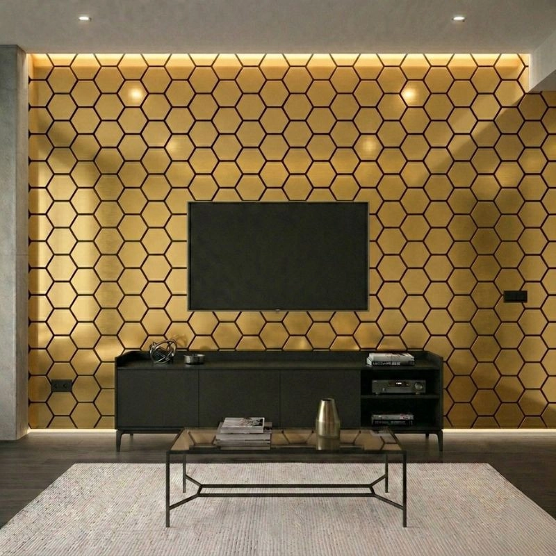 Акустичен панел Голд - Пчелна пита 78x64см