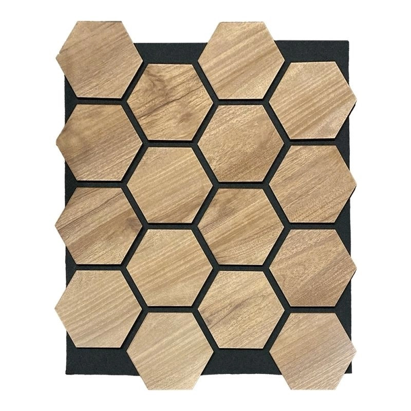 Акустичен панел Светъл орех - Пчелна пита 78х64см