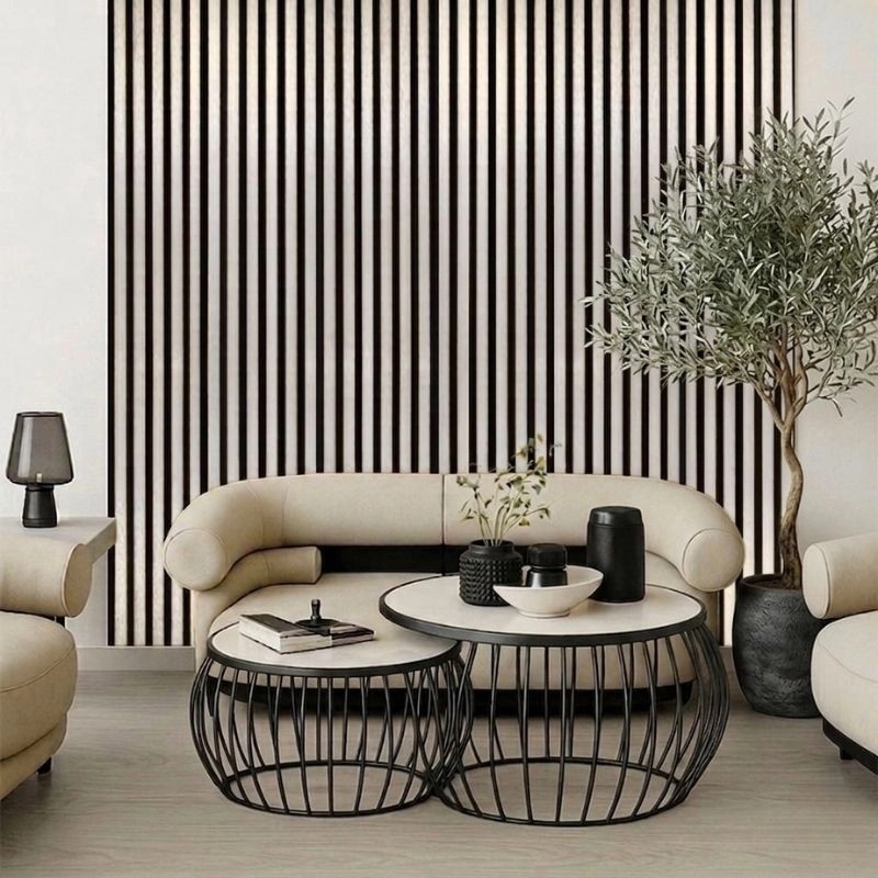 Акустичен панел от MDF 60x275см Силвър + ПОДАРЪК: Монтажно лепило