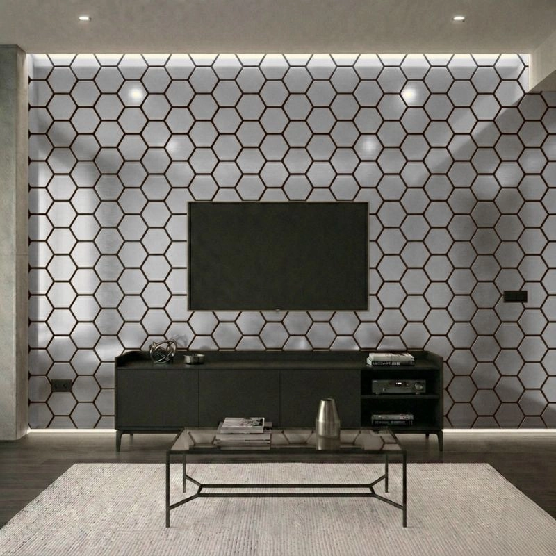 Акустичен панел Силвър - Пчелна пита 78x64см