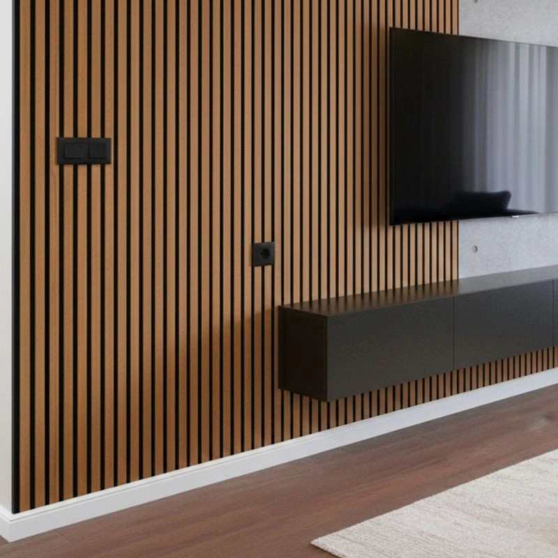 Акустичен панел от MDF 60x275см Тийк