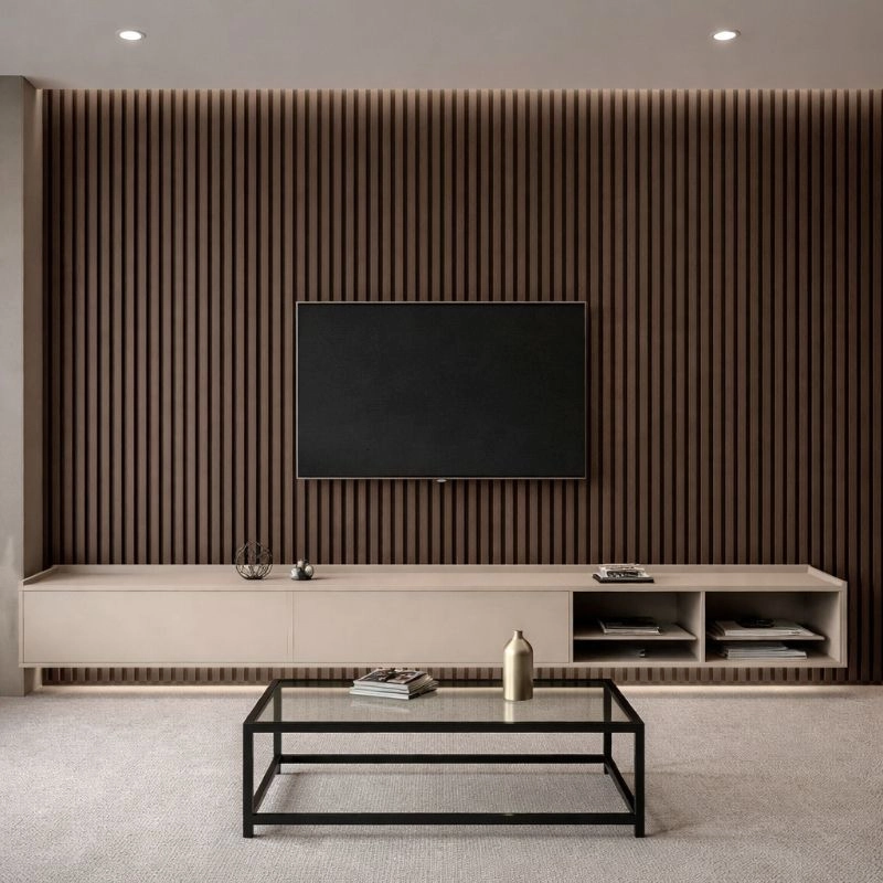 Акустичен панел от MDF 60x275см Тъмен Орех + ПОДАРЪК: Монтажно лепило