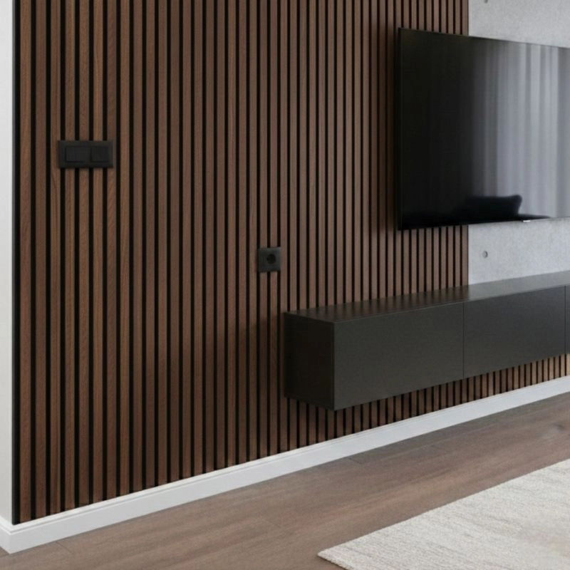 Акустичен панел от MDF 60x275см Тъмен Орех + ПОДАРЪК: Монтажно лепило