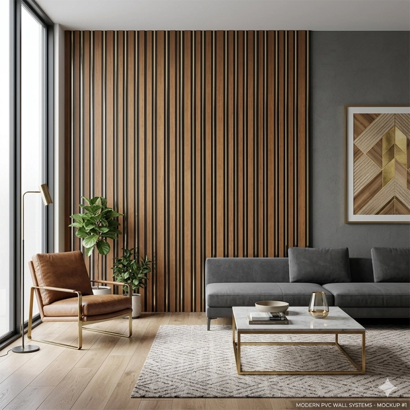 Декоративен линеен панел от PVC Дубай голд