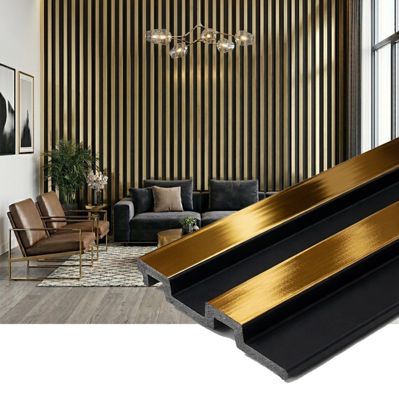 Декоративен линеен панел от PVC Елит златно